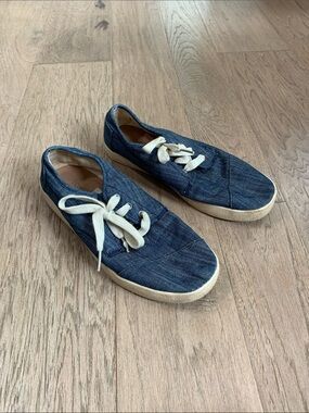 Toms Blue Denim Lace Up Casual Sneakers Men’s 7/Women’s 8.5